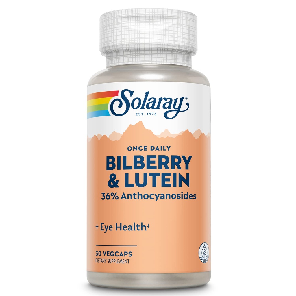SOLARAY Ένα ημερήσιο συμπλήρωμα Bilberry και Lutein, 160 mg 30 Count