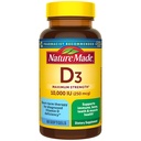 Nature Made Vitamin D3 10000 IU (250 mcg) Μέγιστη δύναμη, συμπλήρωμα βιταμίνης D για την υποστήριξη της υγείας των οστών και του ανοσοποιητικού, 60 Softgels, 60 ημέρες προσφοράς