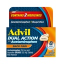 Advil Dual Action Back Caplets Παραδίδει 250mg Ibuprofen και 500mg Acetaminophen ανά δόση για 8 ώρες ανάνηψης πόνου στην πλάτη - 18 κόμης