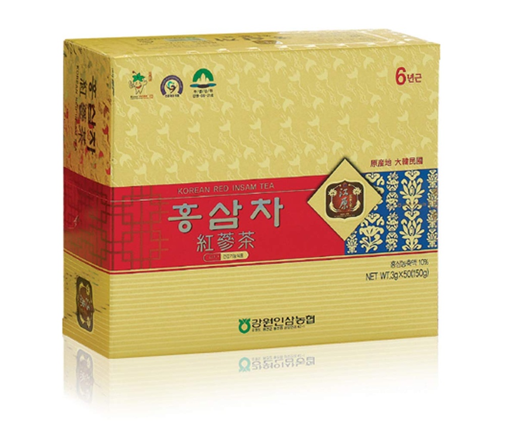 Gangwoninsam] 6 χρόνια Κορεάτικο κόκκινο τσάι Ginseng (3g x 50 πακέτα) – Περιέχει 6 χρόνια Κορεάτικο κόκκινο εκχύλισμα Ginseng, Κορεάτικο τσάι, ατομικά συσκευασμένο