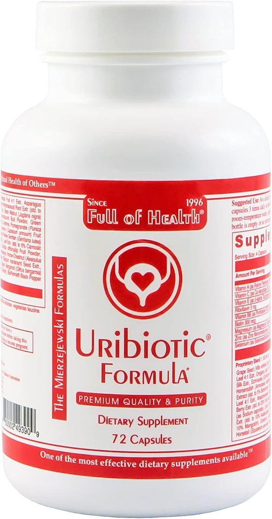 Uribiotic Formula [72 Κάψουλες] Από το 2003 – Σύνθετη υποστήριξη για ουρική κύστη, Prostate & Kidney Health 