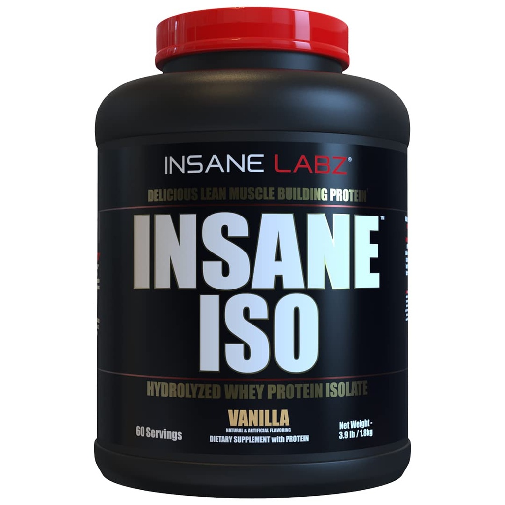 Τρελό Labz Insane ISO Whey Protein Powder με 25g υδρολυμένου Whey Isolate, 60 μερίδες, Βανίλια