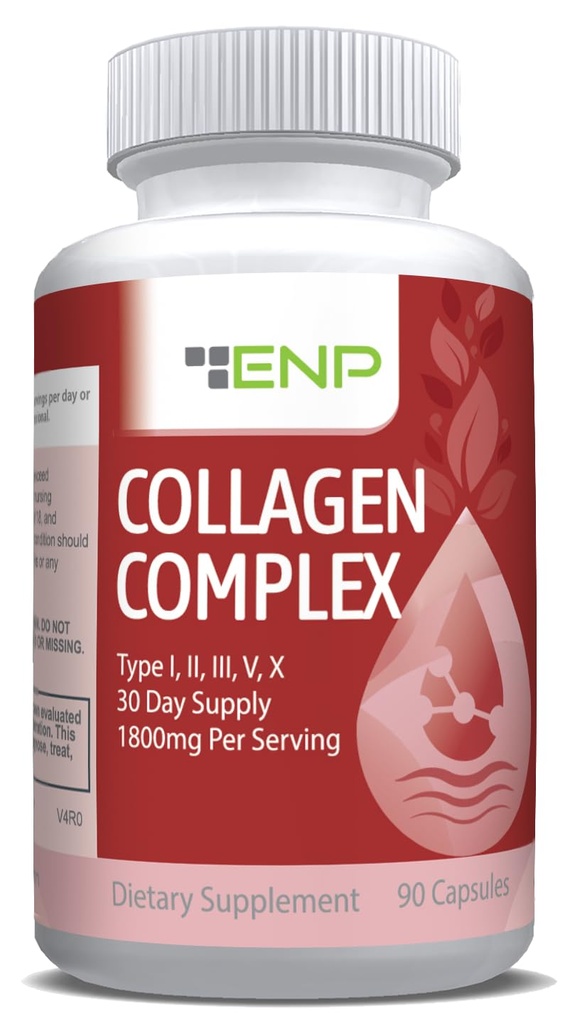 ENP Collagen Complex, Type I, II, III, V, και X, που προέρχονται από μη Vegan πηγές, κοινή άνεση, ευελιξία, και δύναμη των οστών, 90ct, 30 ημέρες προσφοράς