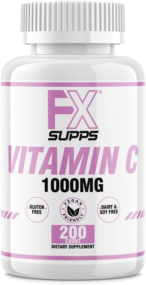 FXSUPPS Βιταμίνη C 1.000mg 200ct (1 συσκευασία 200 δισκίων) 