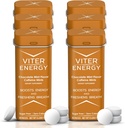 Ενέργειες Viter Caffeinated Μέντες 40mg Caffeine, B Βιταμίνες, Χωρίς ζάχαρη. (Μέντα σοκολάτας, 20pcs, 6 Pack)