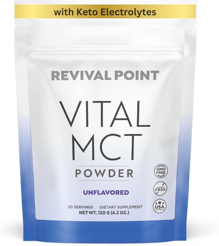 Premium μη αρωματισμένη σκόνη MCT Oil με Keto Electrolytes- Creamer για καφέ, τσάι, και Shakes- Περιλαμβάνει 15x Bioδιαθέσιμο χρώμιο Picolinate, C10 και C8 MCT Oil που προέρχεται από καρύδες – 120 γραμμάρια