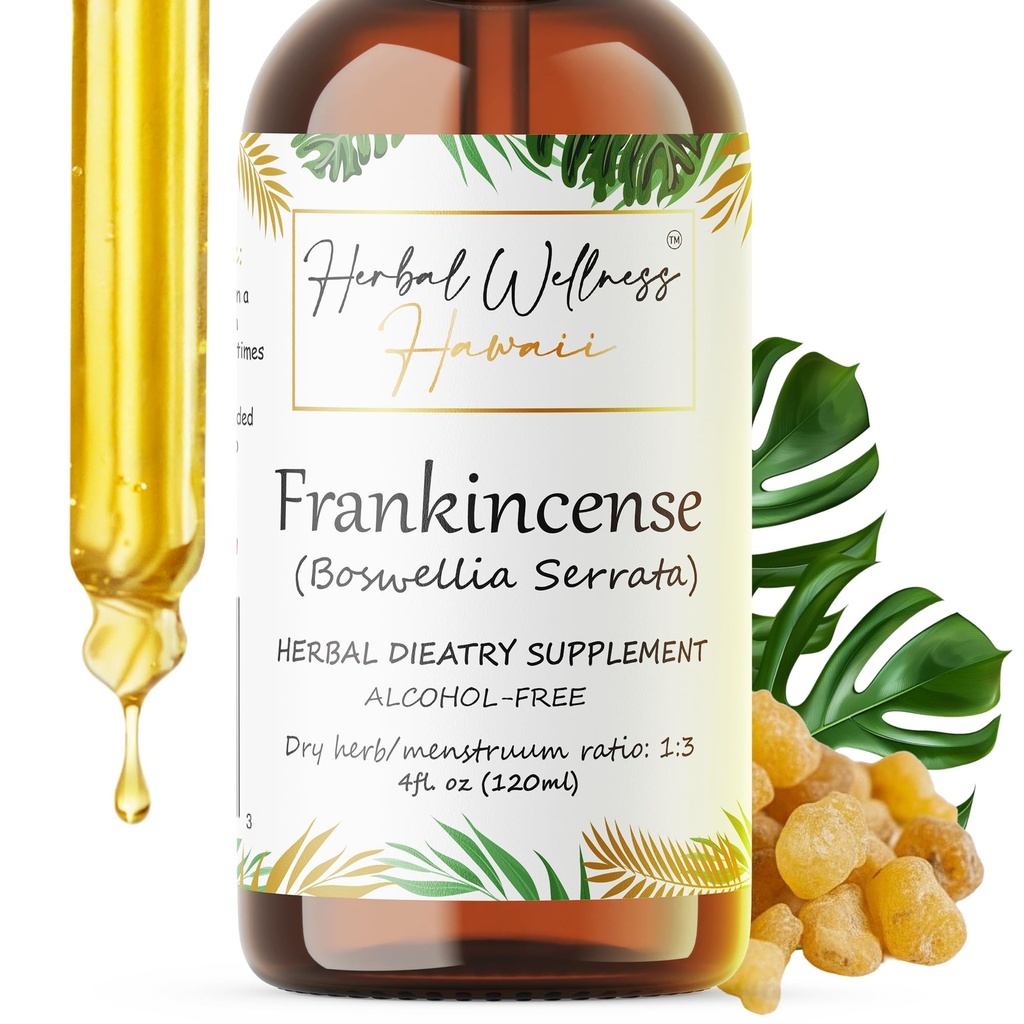 Frankincense Liquid Extract - Βότανο Συμπλήρωμα Ευεξίας, Boswellia Serrata Αποξηραμένο Βάμμα Ρητίνης, Χωρίς Αλκοόλ 4 fl.oz