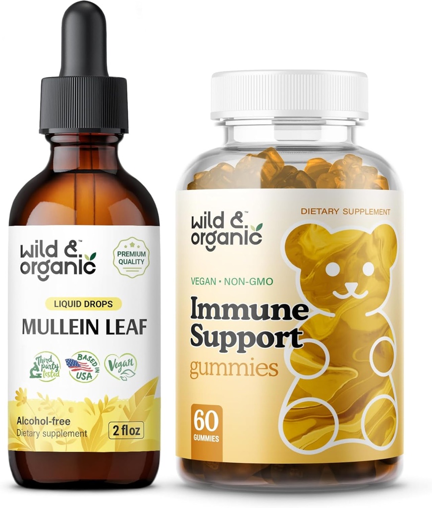 Wild & Organic Mullein Drops 2 oz & Immune Support Gummies