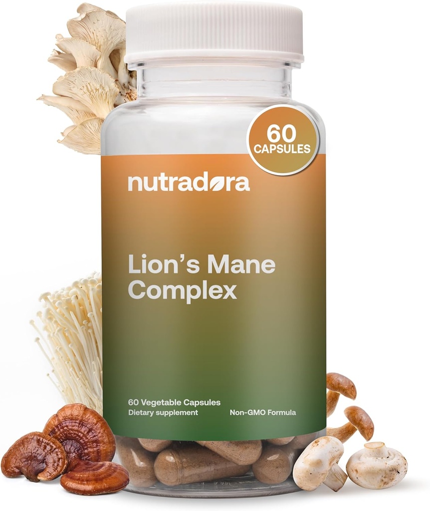 Lions Mane Συμπληρώματα κάψουλες με εκχύλισμα Reishi – 2000mg Lions Mane Mushroom Strength with Chaga, Shiitake, & Maitake for Mental Clarity, Memory, & Immune Support, Grown in USA
