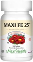 Maxi Health Iron Supplement for Women & Men - Gentle Iron 25 mg για το Στομάχι - Μη Συντηρητικά * Χάπια - Kosher - Μη ΓΤΟ - Χορτοφαγικά (100 δισκία)