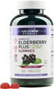 NatureWise Sambucus Elderberry Gummies - συμπλήρωμα υποστήριξης του ανοσοποιητικού για παιδιά Ηλικίες 4+ & ενήλικες με βιταμίνη C, D3, ψευδάργυρος - Learnberries Ισοδύναμο με 3520mg - Vegan, Non-GMO - 180 Count[90-Day Supply]