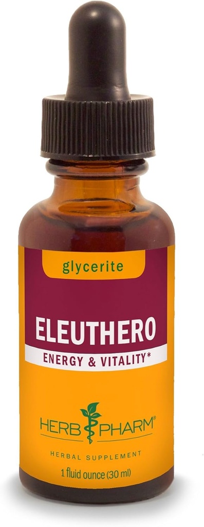 Herb Pharm Eleuthero Root Liquid Glyceriite για την ενέργεια και την Σταμίνα, Glycerite χωρίς αλκοόλ, 1 Fl Oz
