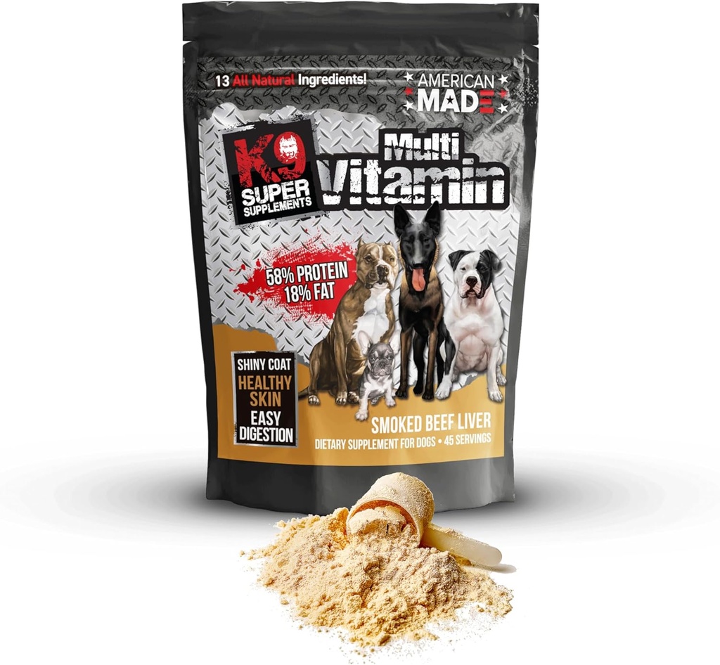 K9 Multivitamin, Nutrient-Dense συμπλήρωμα κατοικίδιων ζώων, ενισχύει την ανοσία, μυϊκή ανάπτυξη, πέψη, Coat Health (45 εξυπηρετούν)
