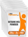 BulkSupplements.com Betaine HCl Powder - Betaine Hydrochloride Supplement, Betaine Powder - Betaine 750mg, Digestive Health Support - Χωρίς γλουτένη, 750mg ανά Σερβίρισμα, 5kg (11 lbs)