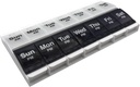 EZY DOSE Push Button (7-Day) Pill Case, Medicine Planner, Vitamin Organizer, 2 φορές την ημέρα AM/PM Container, X-Large Διαμερίσματα, Αρθρίτιδα Φιλική, Απροσπέλαστη Ανοιχτή, Καθαρές Λίδες, Μπλε/Λευκό, BPA Δωρεάν