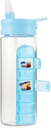 MARS WELNESS 24 ουγγιά μπουκάλι νερό με Slideout Pill Box, Καθημερινή Organizer - 7 ημερών κάτοχος ιατρικής, Easy Slide Out Pill Container, Popup Straw για την ενυδάτωση