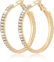 Big Large 925 Σκουλαρίκια Sterling Silver Hoop για τις γυναίκες Pave Crystal 14k Plated Gold Hoops Σκουλαρίκι για τις γυναίκες Thin Sparkly Cubic Zirconia Δήλωση Rinestone Κοσμήματα Μη Tarnish Υποαλλεργικό
