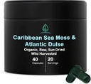 Holistic Bin Βιολογικές κάψουλες Moss της θάλασσας 100% Καθαρή Caribbean Sea Moss + Dulse Seaweed 