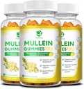 (3 Pack) 9 in 1 Mullein Gummies for Lung Cleanse & Detox, Extra Strength Mullein Leaf Extract w/Quercetin, Bromelain, Elderberry & Marshmallow for αναπνευστικό, ανοσοποιητικό & Digestive, Vegan,180 Count