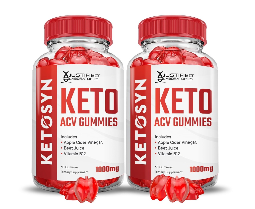 (2 Πακέτο) Ketosyn Keto ACV Gummies Advanced Formula 1000MG Ketosyn Keto Gummies Apple Cider Vinegar Formulated with Pomegranate Beet Buice Powder B12 Vegan Non GMO 120 Gummys