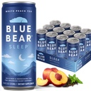 Blue Bear Melatonin Sleep Drink, Sleep Tea for Bedtime Support, White Peach Tea with Melatonin (5mg), Lavender, Ashwagandha, Chamomile, GABA, L-Theanine, Caffeine-Free, Zero Sugar, 8.4 Fl Oz 12-Pack