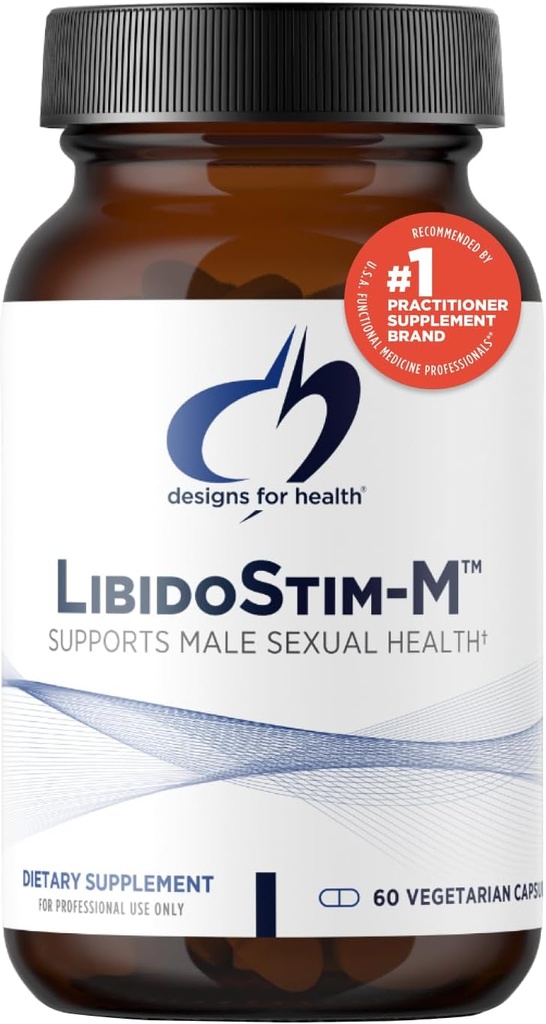 Designs for Health LibidoStim-M - Formula for Men with Tribulus, DIM + Horny Goat Weed - Μη ΓΤΟ + συμπλήρωμα βοτάνων χωρίς γλουτένη για τη διατήρηση της κανονικής τεστοστερόνης (60 κάψουλες)