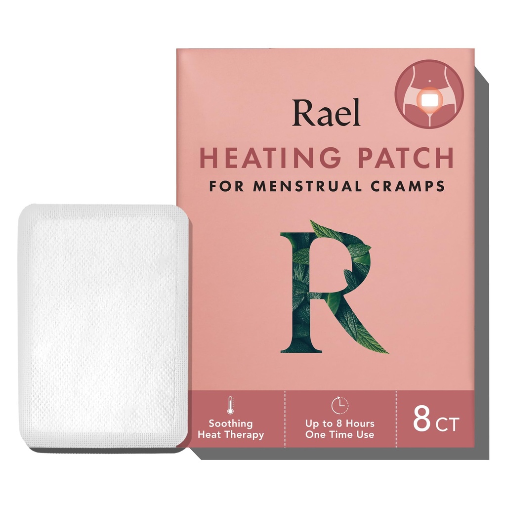 Rael Herbal Θέρμανση Patches, Περιόδου Cramps Ανακούφιση, Θερμοθεραπεία, Ultra Thin Design, On The Go Μέγεθος, για όλους τους τύπους δέρματος (8 κόμης)
