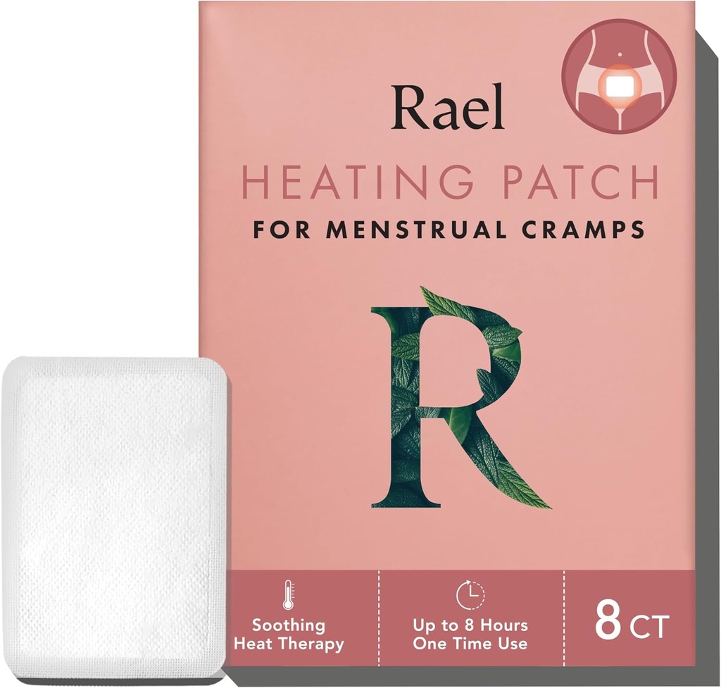 Rael Herbal Θέρμανση Patches, Περιόδου Cramps Ανακούφιση, Θερμοθεραπεία, Ultra Thin Design, On The Go Μέγεθος, για όλους τους τύπους δέρματος (8 κόμης)