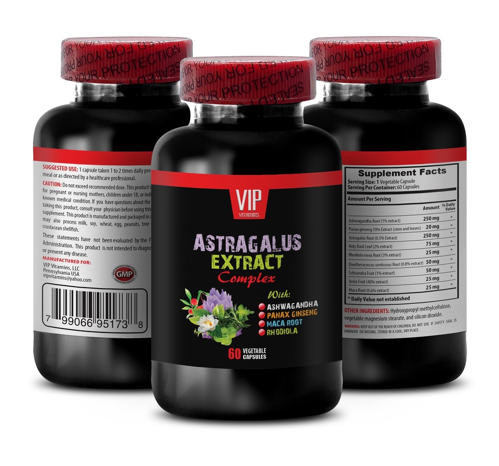 σύμπλοκο astragalus - ASTRAGALUS EXTRACT COMPLEX με Ashwagandha, Panax ginseng, Astragalus, Maca - κάψουλες ιερού βασιλικού, υποστήριξη του ανοσοποιητικού, κάψουλες εκχυλίσματος astragalus 1 Φιάλη 60 Κάψουλες