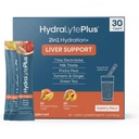 Hydralyte Plus Liver Support Hydration Packets - 7 Electrolytes with Milk Thistle, Turmeric and Ginger - Liquid Daily IV Electrolyte Powder Packets - 30 Count, Variety Pack