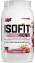 Nutrex Research IsoFit Whey Protein Powder Instantized 100% Whey Protein Isolate (30 Servings (Pack of 1), Strawberries & Cream)