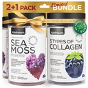 Collagen and Sea Moss Gummies Bundle - Collagen Peptides, Irish Sea Moss, Biotin, Keratin, Bladderwrack - Gummy Supplement for Immunity, Detox, Healthy Hair, Skin and Nails - for Men and Women