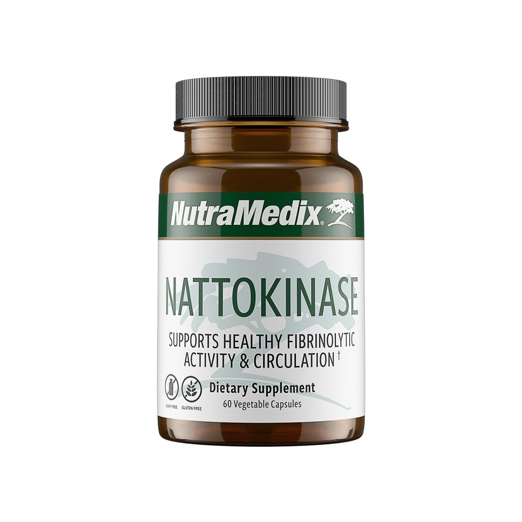 NutraMedix Nattokinase συμπλήρωμα - Nattokinase 2000 FU ανά υπηρεσία - Formed for to support Heart Health and Healthy Circulation - Γλουτένη + Γαλακτοκομικά Χωρίς (60 κάψουλες)