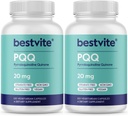 BESTVITE PQQ 20mg (Pyrroloquinoline Quinone) (240 κάψουλες χορτοφαγικής) (120 x 2) - Όχι Stearates - Vegan - Μη ΓΤΟ - Χωρίς γλουτένη