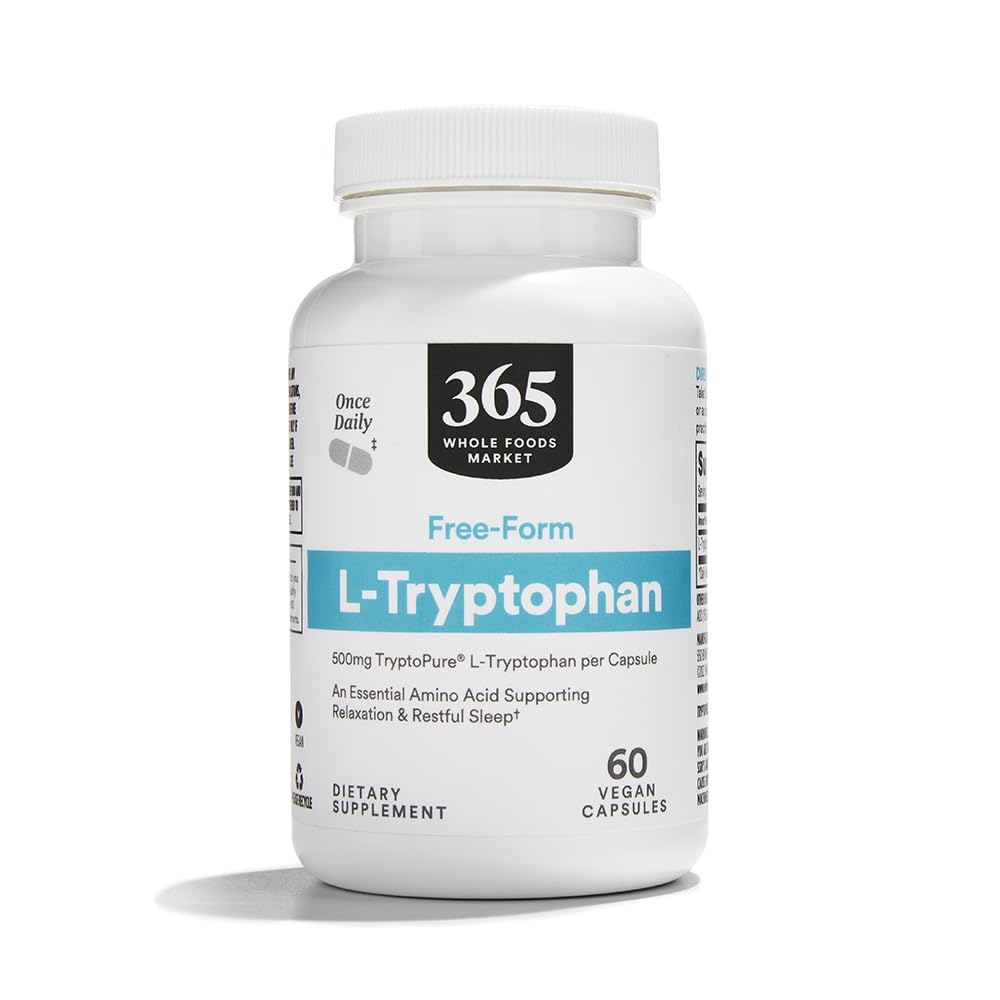 365 by Whole Foods Market, Free-Form L-Tryptophan 500mg, Vegan, 60 Capsules