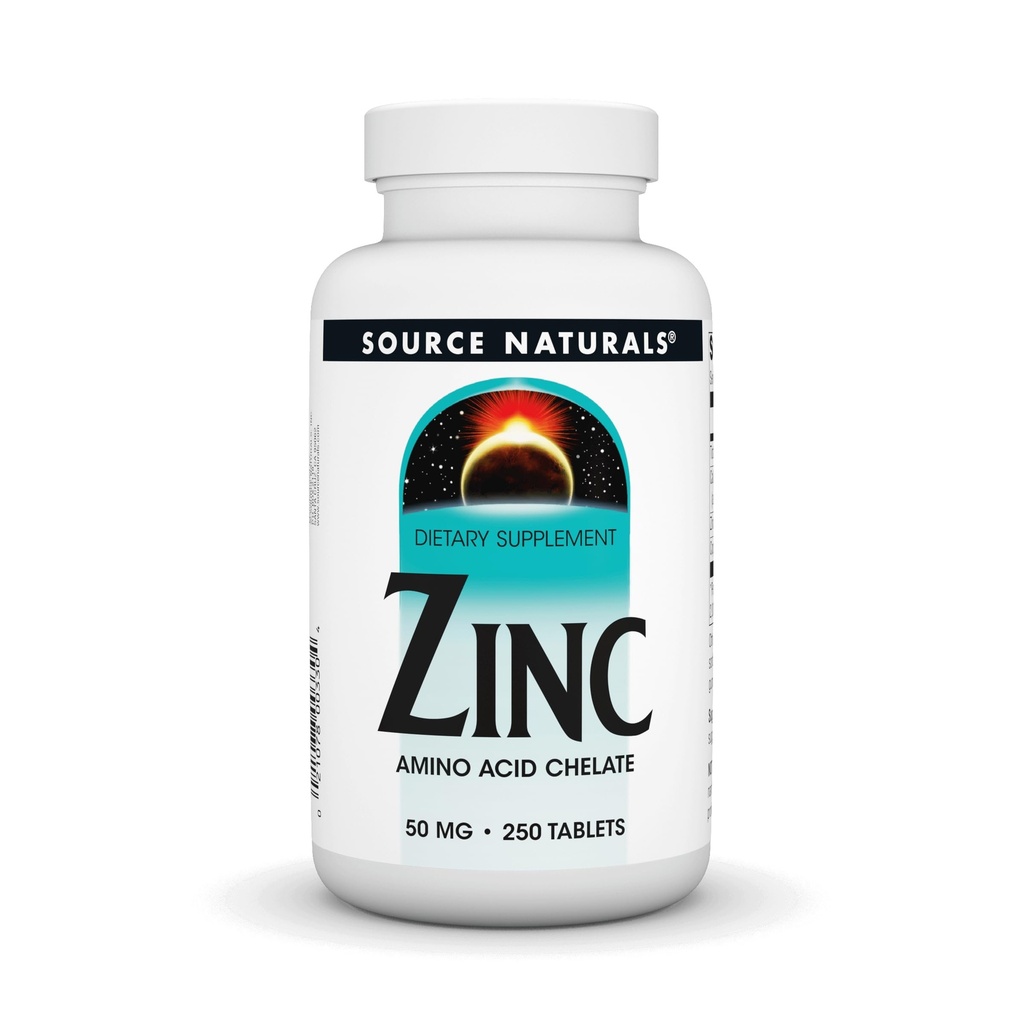 Source Naturals Ψευδάργυρος, Χηλικός αμινοξέος - Συμπλήρωμα διατροφής - 50 mg - 250 δισκία