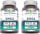 Amazing Formulas DHEA Supplement | 100 Mg per Serving | 120 Tablets | Non-GMO | Gluten-Free | Made in USA | (Pack of 2)