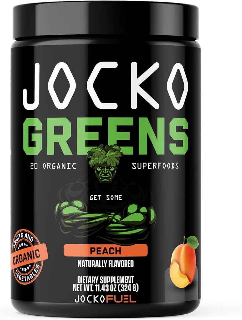 Jocko Fuel Daily Greens Powder - Premium Organic Greens Superfood Powder for Gut Health, Digestion, Bloating, Immune Support with Spirulina, Chlorella, Digestive Enzymes, & Probiotics - 30 Μερίδες