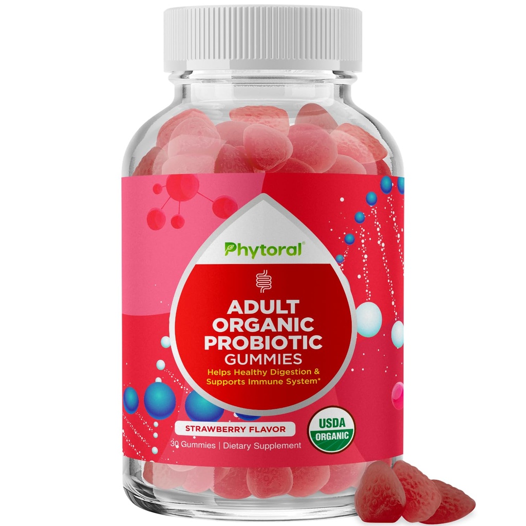 Healthy Gut Probiotic Gummies for Adults - Βιολογικά Προβιοτικά για την υγεία των ούρων Αναστατωμένη ανακούφιση στο στομάχι και ανοσοποιητική υποστήριξη - Digestive Health Chewable Probiotic Gummies for Women and Men - 5 δισεκατομμύρια CFU