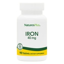 NaturesPlus Iron - 40 mg, 90 δισκία - Χορτοφαγικά, Χωρίς γλουτένη - 45 σερβιρίσματα