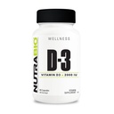 NutraBio Βιταμίνη D (2000 IU), ανοσοποιητική υποστήριξη - 90 κάψουλες λαχανικών