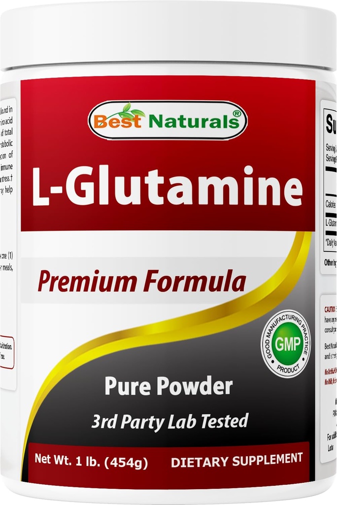 Best Naturals L-Glutamine σκόνη - 1 λίρα - 100% καθαρή και ελεύθερη μορφή - Glutamine Recovery σκόνη - κλινικά Αποδεδειγμένη βοήθεια αποκατάστασης για άνδρες και γυναίκες (8177160145555)