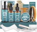 Beard Kit, Beard Grooming Kit για τους άνδρες W / Straight Razor, 2 PACK Beard Oil, Wash, Balm, Brush, Comb, Ψαλίδι Ανδρικά Χριστούγεννα Δώρα για τους άνδρες Boyfriend Σύζυγος Γυμνάζοντας Kit