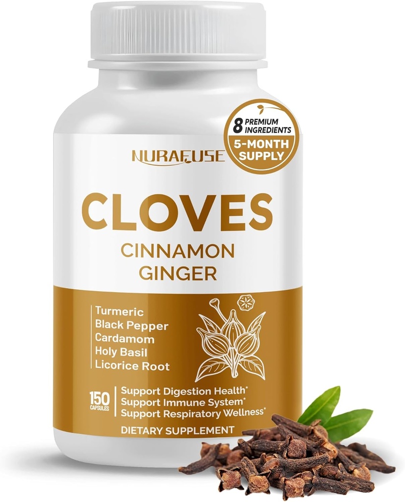 Cloves Cinnamon Ginger - Support Digestion Health, Immune System, Respiratory Wellness - Made and Tested in The USA