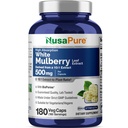 NusaPure Λευκό εκχύλισμα φύλλων Mulberry 10:1 Extract, 500 mg Ισοδύναμο με 5000mg 180 Veg Caps (Vegan, Non GMO Bioperine)