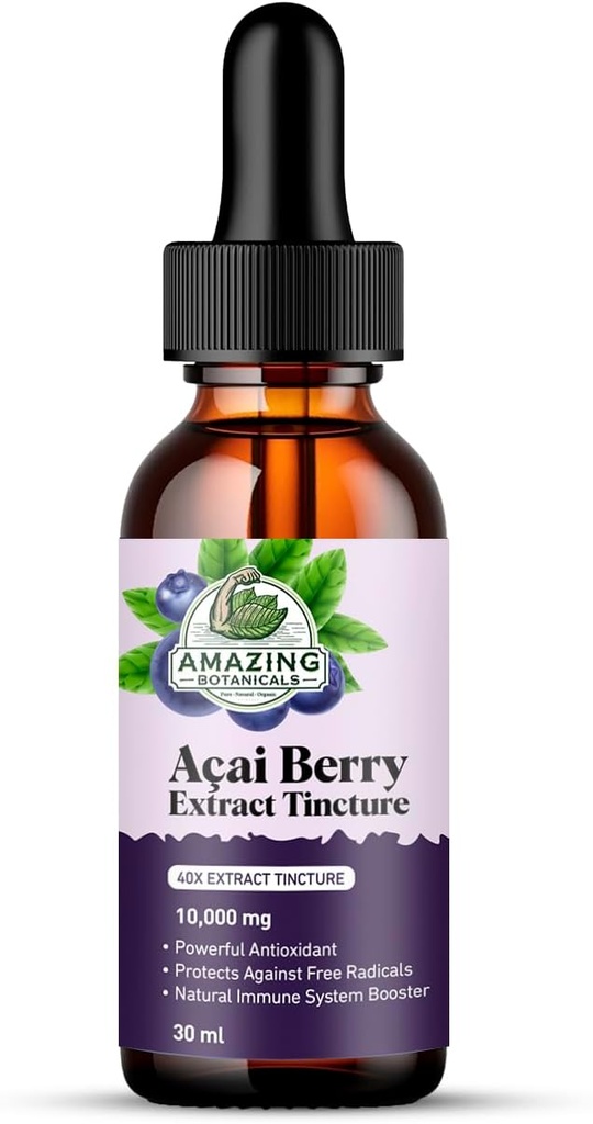 Amazing Botanicals Acai Berry Βάμμα 10.000 mg - 1oz - Premium Αντιοξειδωτικό συμπλήρωμα, Μεγάλη προσθήκη στα Smoothies σας - 30ml