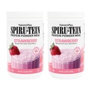 NaturesPlus SPIRU-TEIN, Φράουλα - 1,2 lbs, Συσκευασία των 2 - Φυτικών με βάση την πρωτεΐνη Shake - Μη-ΓΤΟ, χορτοφάγοι, Χωρίς γλουτένη - 32 Σύνολο Σερβιρίσματος