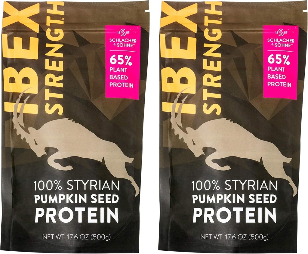 Schlacher & Söhne Styrian Pumpkin Seed Protein Powder: 100% Αμιγής, Πρωτεΐνες φυτών, Μη ΓΤΟ, Χωρίς Γλουτένη, Vegan, Χωρίς Πρόσθετα, Ενίσχυση ανοσοποιητικού συστήματος, Βελτιώνει την πέψη, Κατασκευάζεται στην Αυστρία (2 Pack)