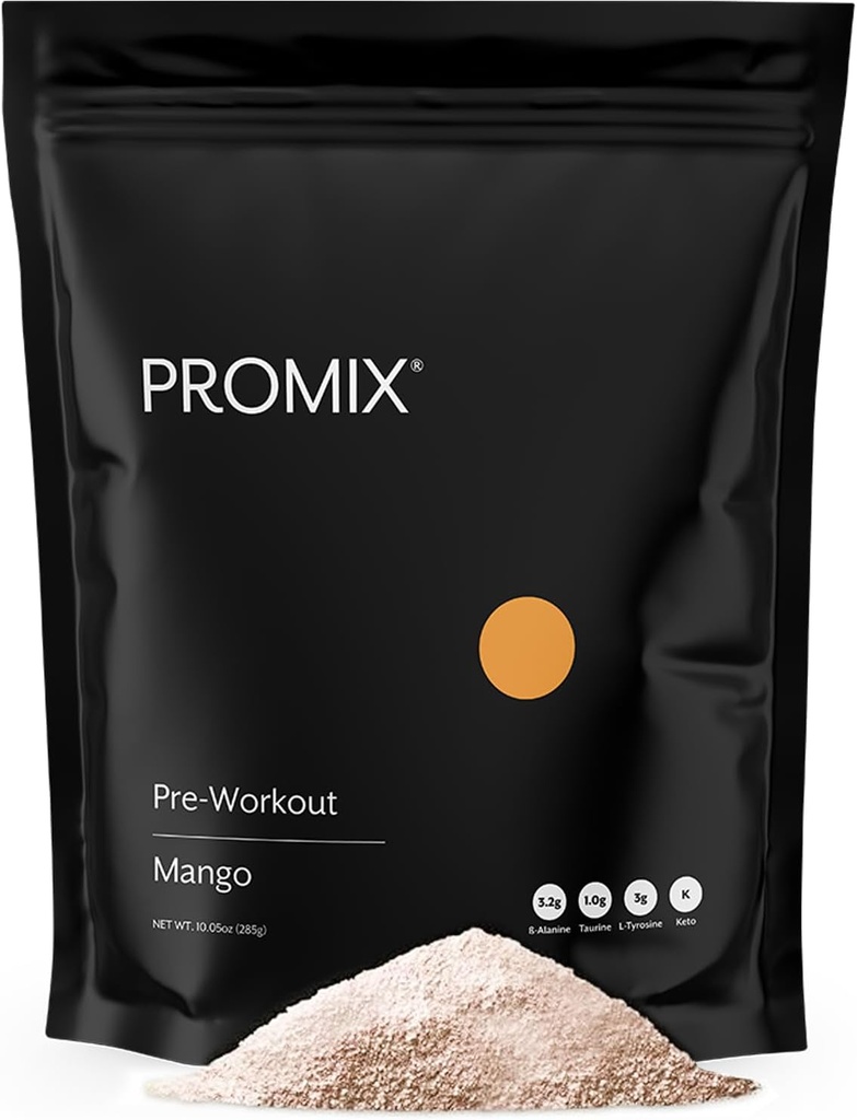 ProMix Nutrition Pre-Workout - Maximize Focus and Performance - Free of Stevia, Xanthan Gum, Soy, Gluten and GMOs - Mango - 30 Servings (Pack of 1)