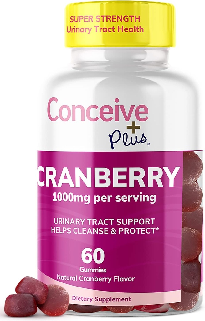 ΕΓΚΑΤΑΣΤΑΣΗ PLUS Cranberry Gummies - 1000mg Δύναμη Cranberry Gummy Βιταμίνες, Ουρολογική Υγεία, 60 Gummy Count, 30 Ημέρα προσφοράς